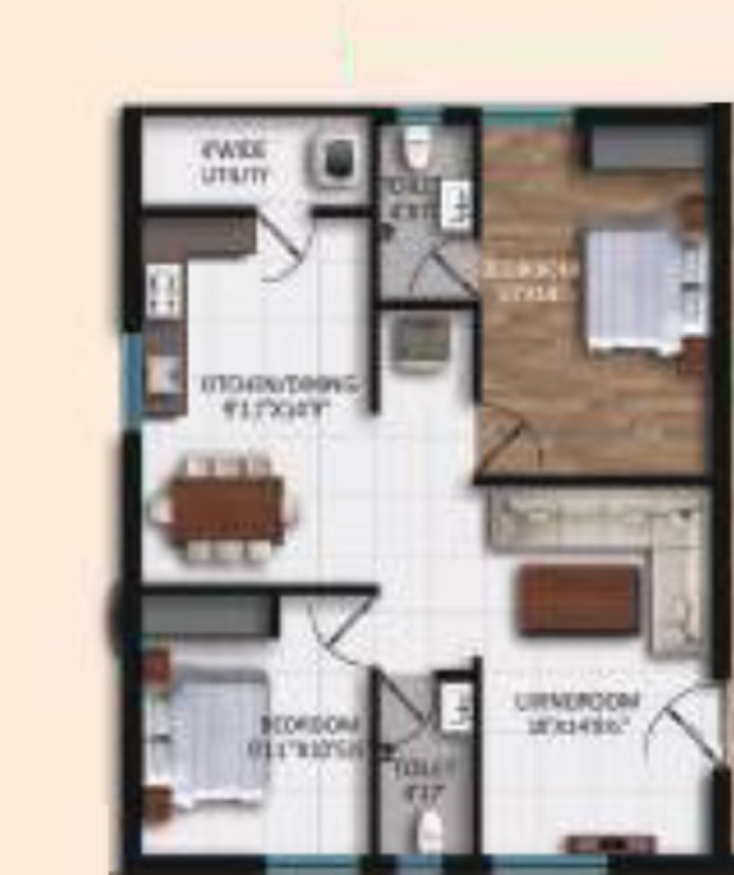 2BHK floor plan
