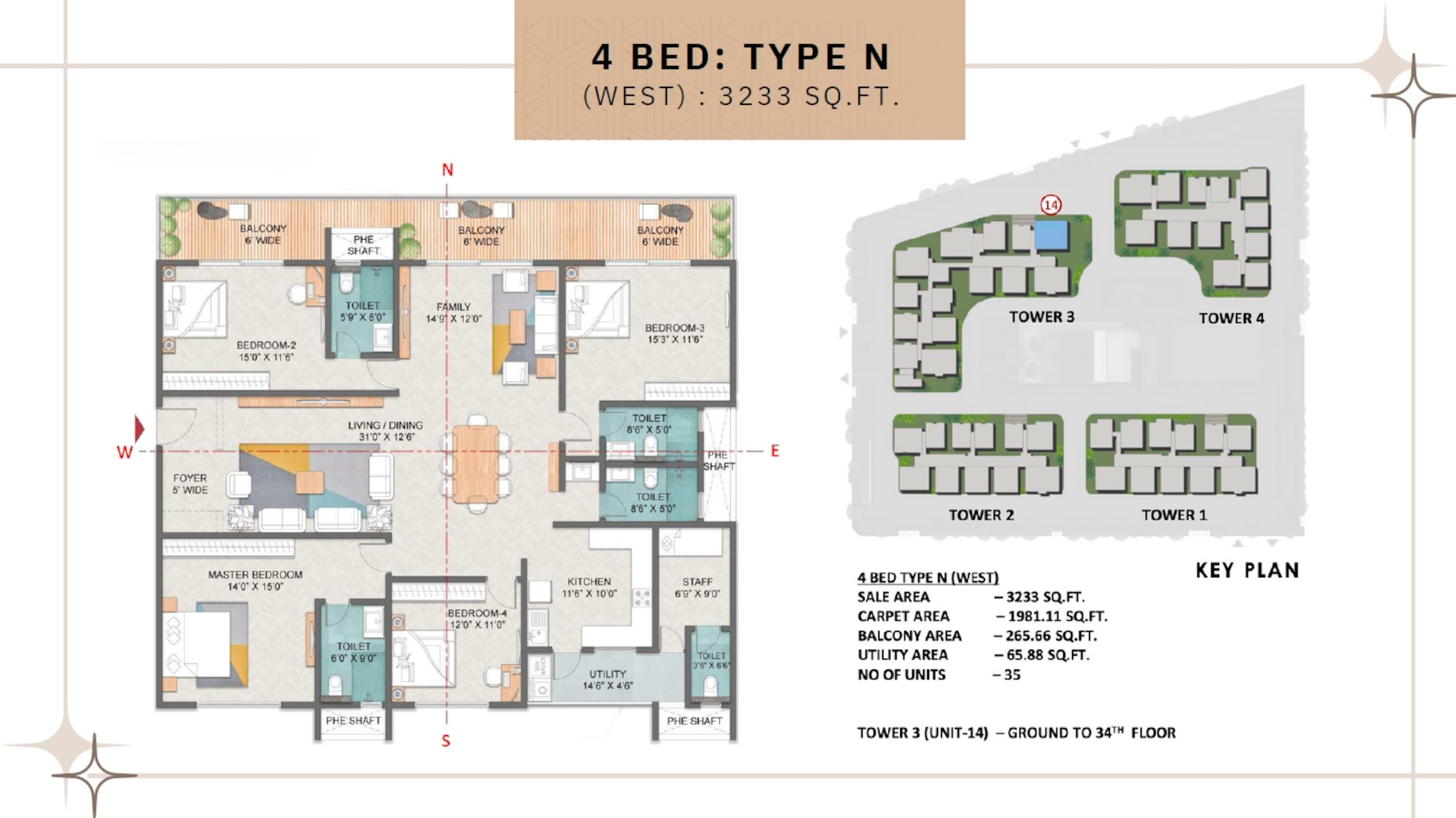 4BHK floor plan