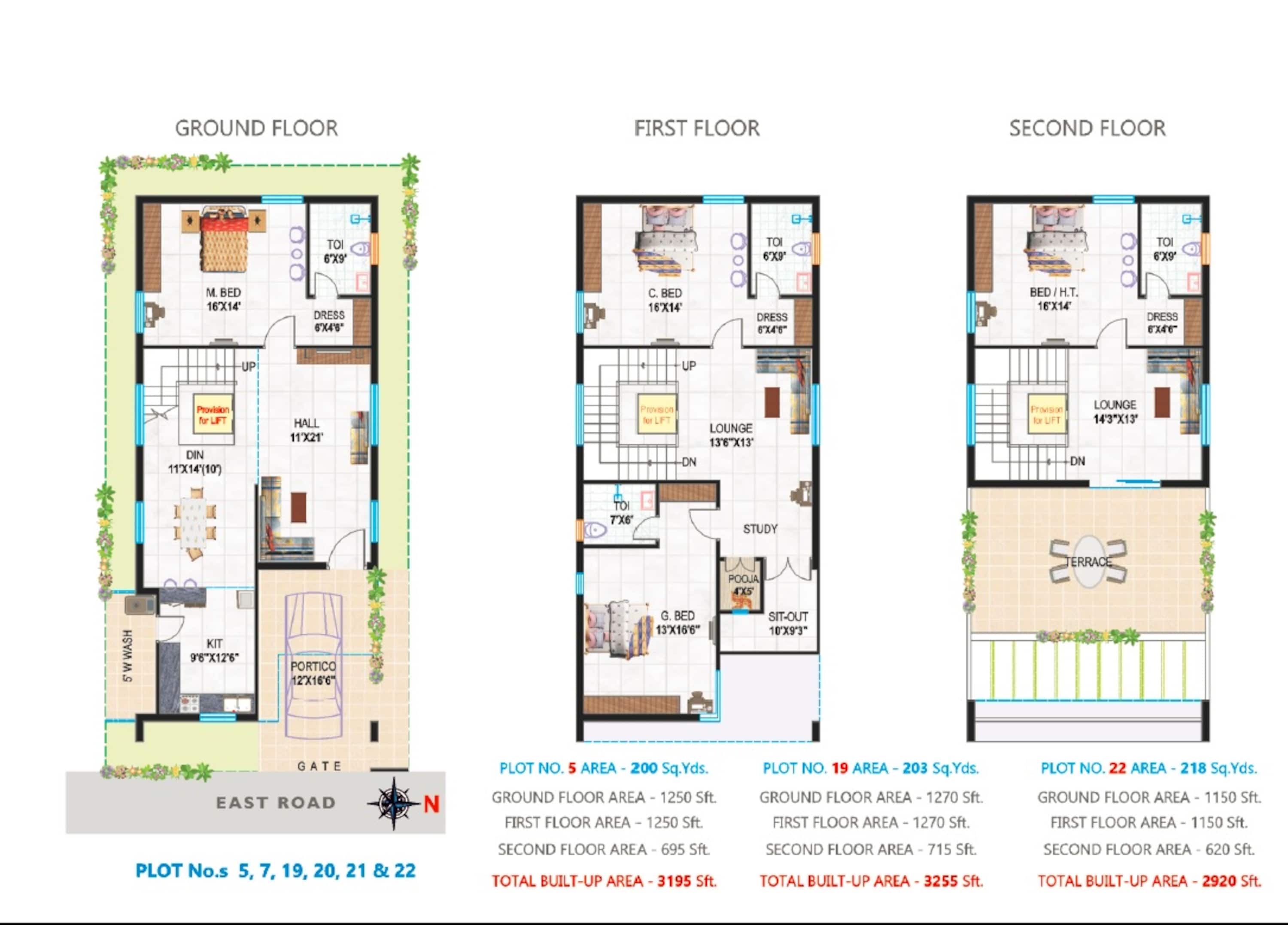 3BHK floor plan