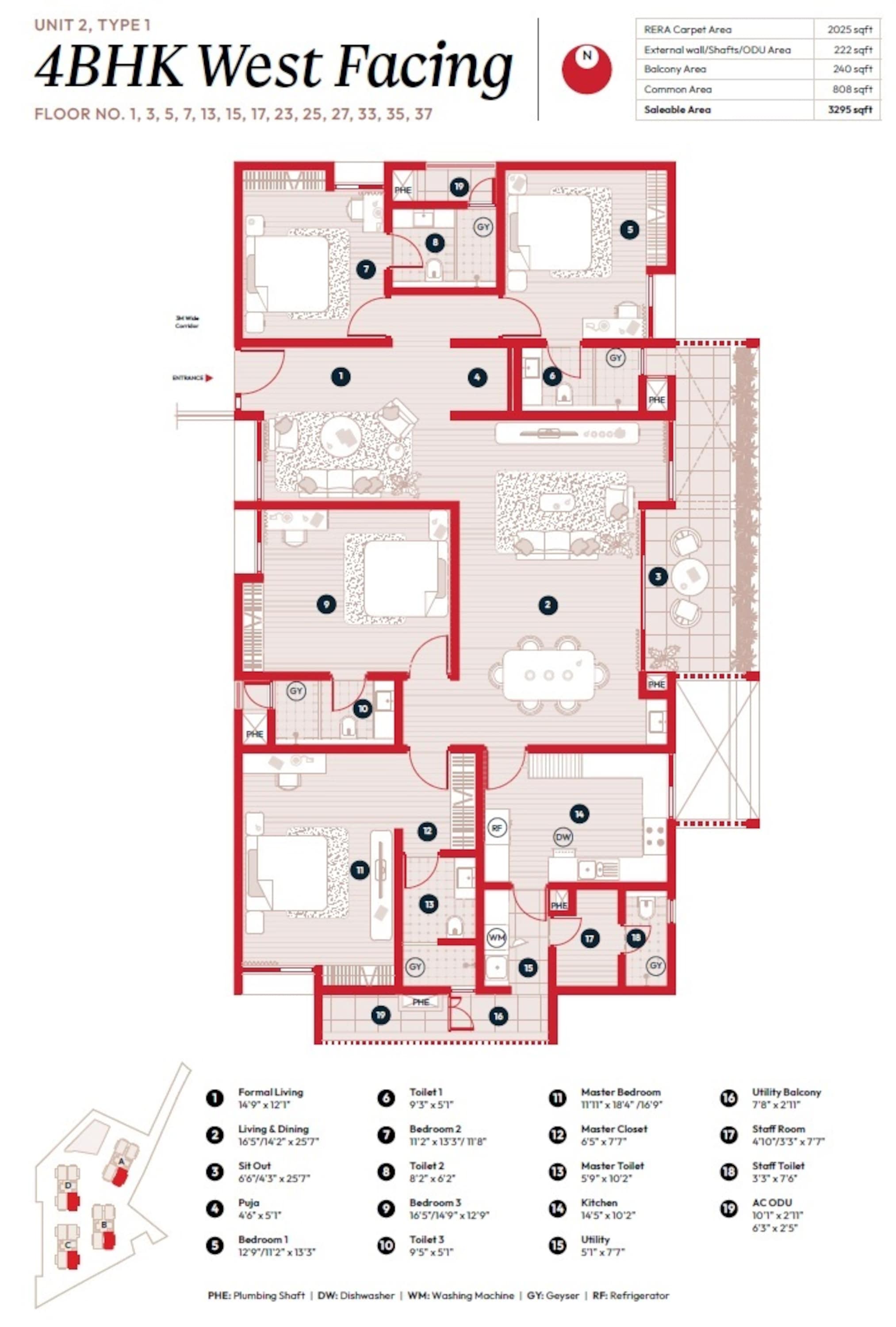 4BHK floor plan