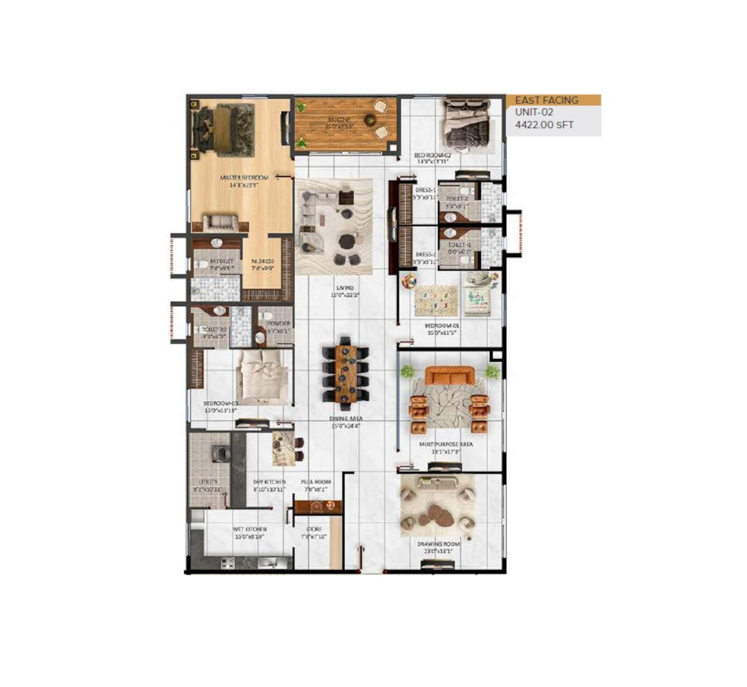 4BHK floor plan