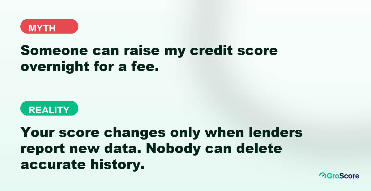 Myth versus reality: no one can legally raise your credit score overnight