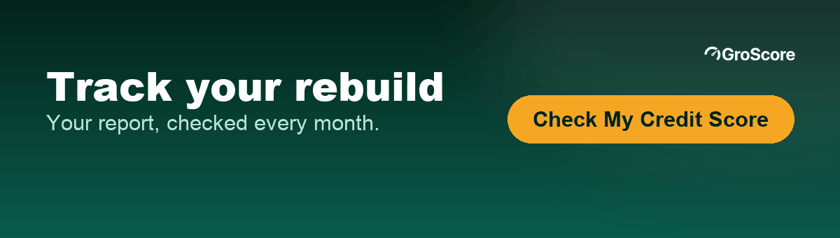 Track your credit report monthly on GroScore