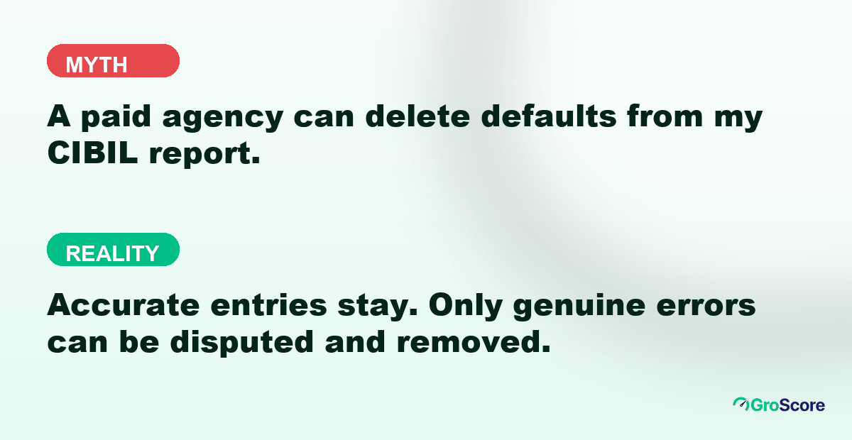 Myth versus reality: paid agencies cannot delete accurate defaults from your credit report