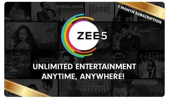 Zee5 E-Gift Card - Rs. 99 for 1 month subscription