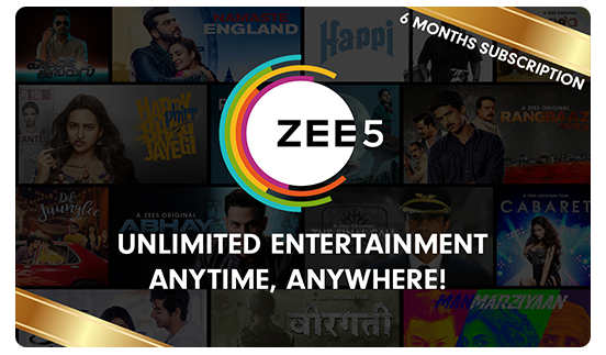 Zee5 E-Gift Card - Rs. 599 for 6 month subscription
