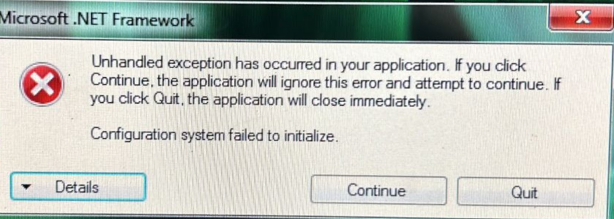 .NET Unhandled Exception