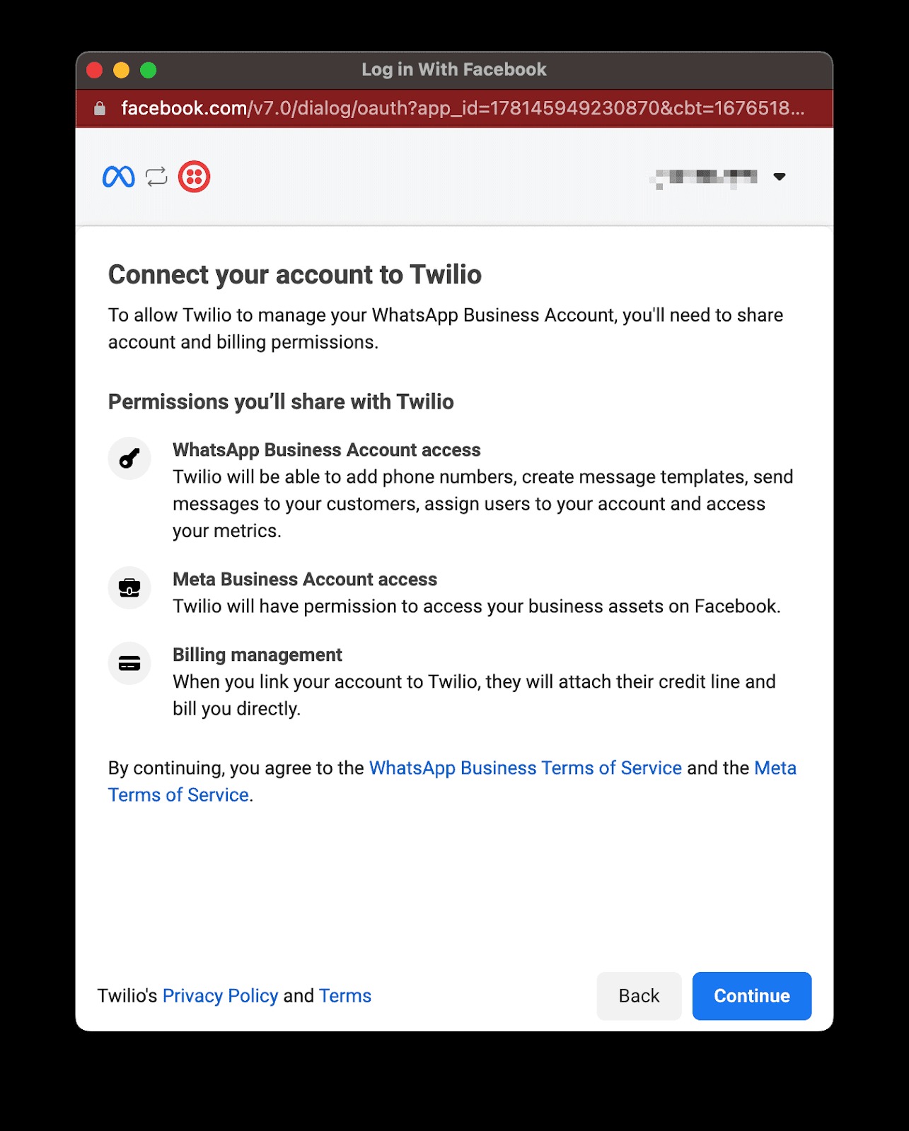 Image of Twilio Console.