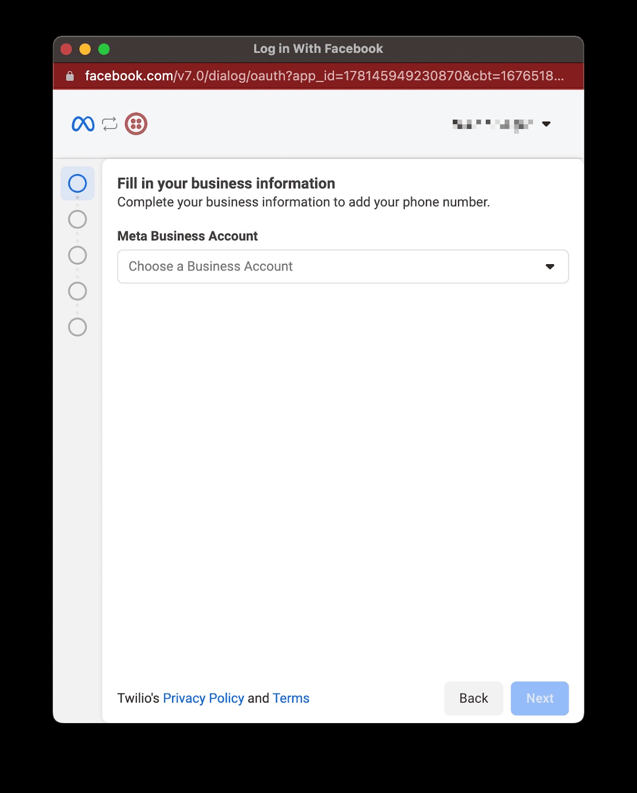 Image of Twilio Console.