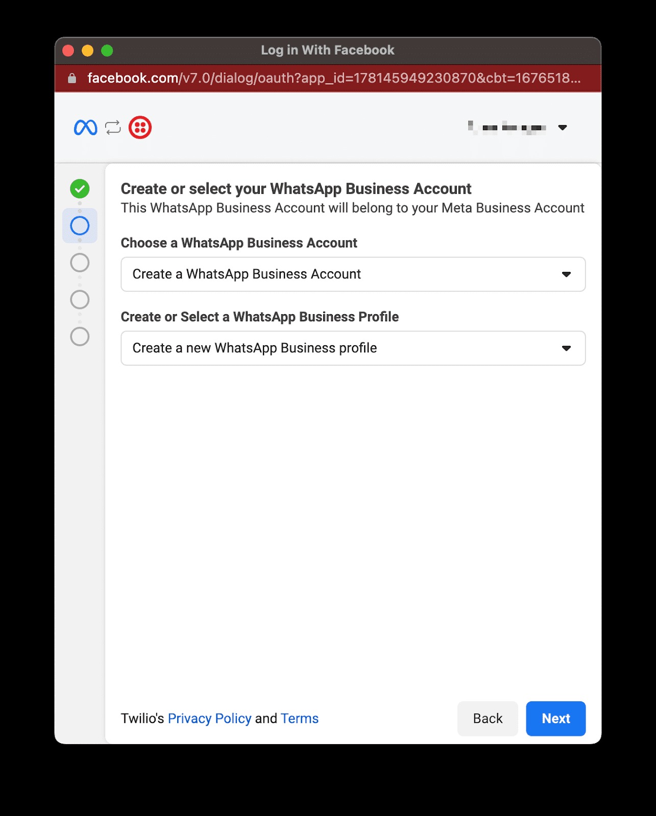 WhatsApp Self Sign-up 2f.