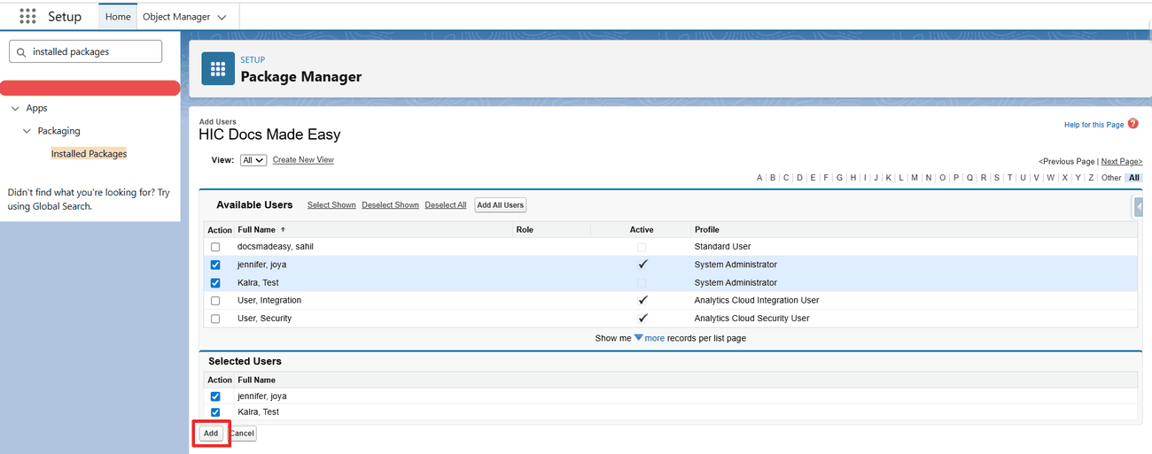 Add button confirming the license assignment