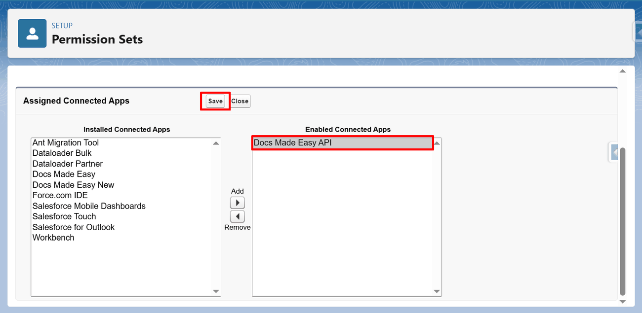 Docs Made Easy API moved into Enabled Connected Apps