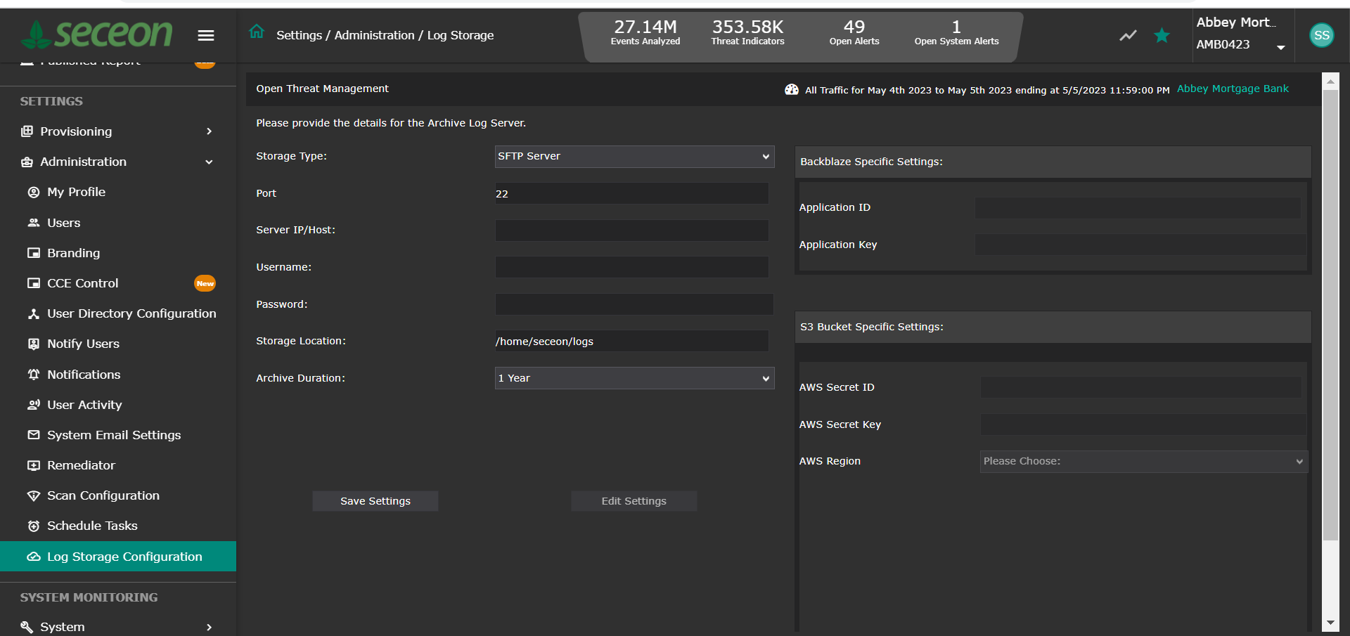 Device Configuration AWS Permissions needed for getting logs from S3
