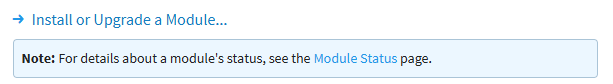 Figure 4: Install or Upgrade Module option