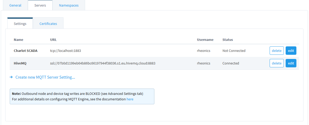 Figure 15: MQTT Server created and connected succesfully to broker