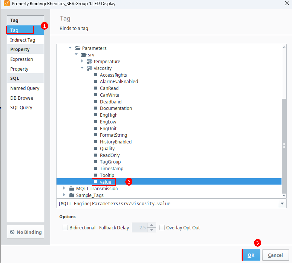 Figure 33: Tag Linking to Sensor Data