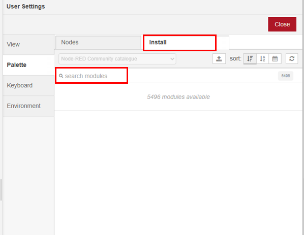 Figure 8: Install Tab and Search bar