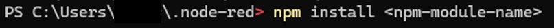 Figure 11: Installing Node-RED modules via the Terminal