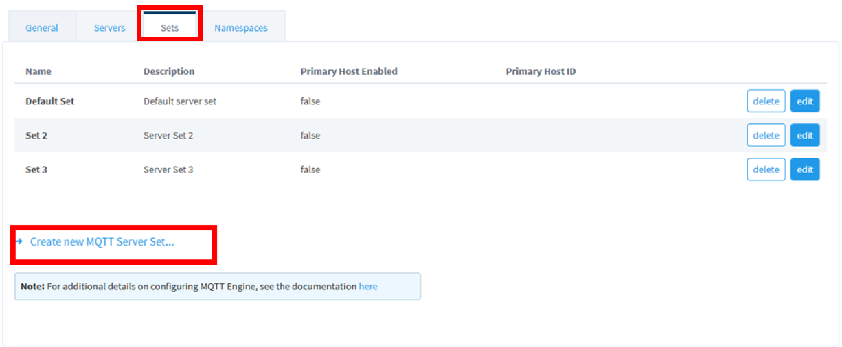 Figure 13: MQTT Server Set Creation