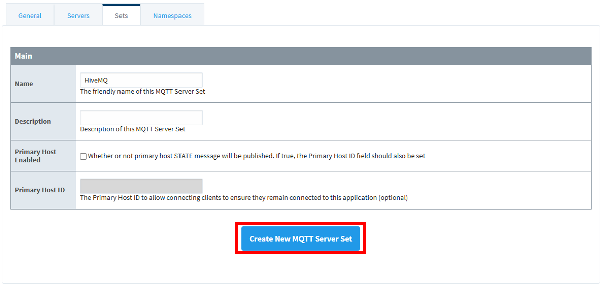 Figure 14: MQTT Server Set Configuration