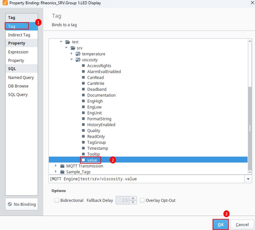 Figure 36: Tag Linking to Sensor Data