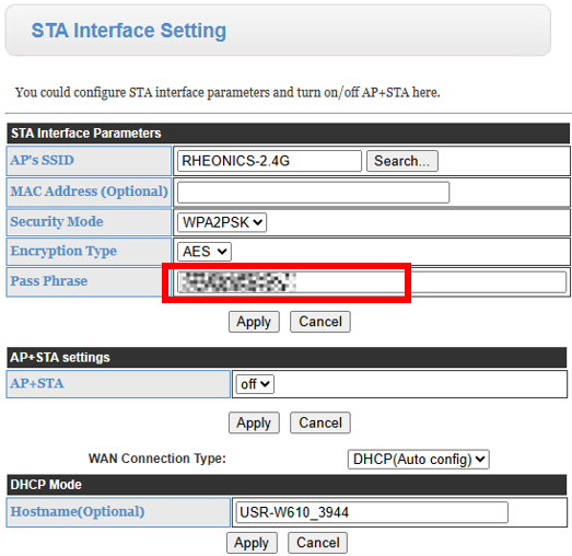 Figure 9: Adding the Wi-Fi password