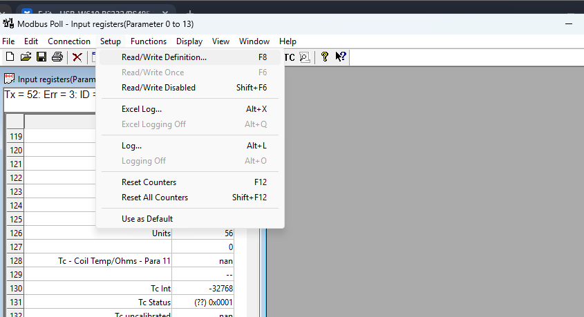 Figure 26: Setup Tab