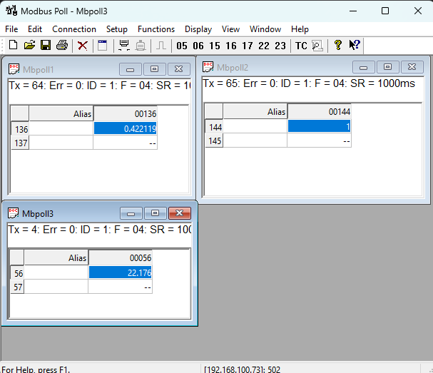 Figure 28: Input Registers visualization