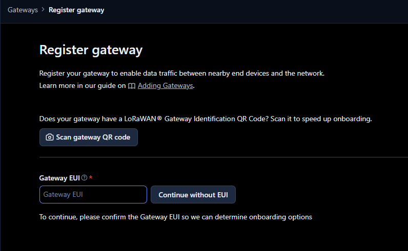 Figure 5: Enter SenseCAP M2 Gateway EUI