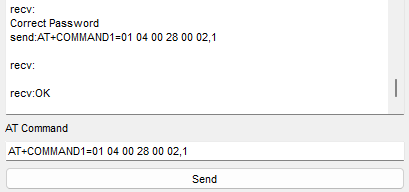 Figure 15: Sending AT+COMMAND1 for viscosity