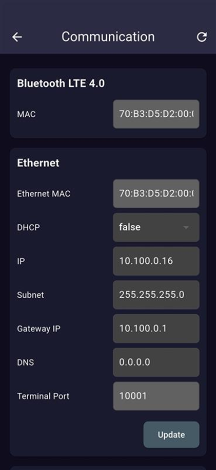 Figure 3: Communication screen