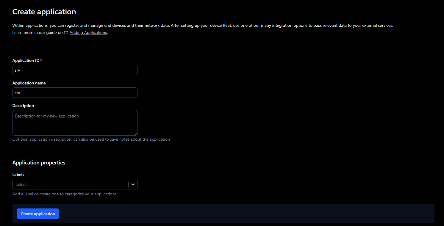 Figure 3: Application configuration