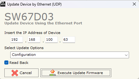 Figure 19: Execute Update Firmware