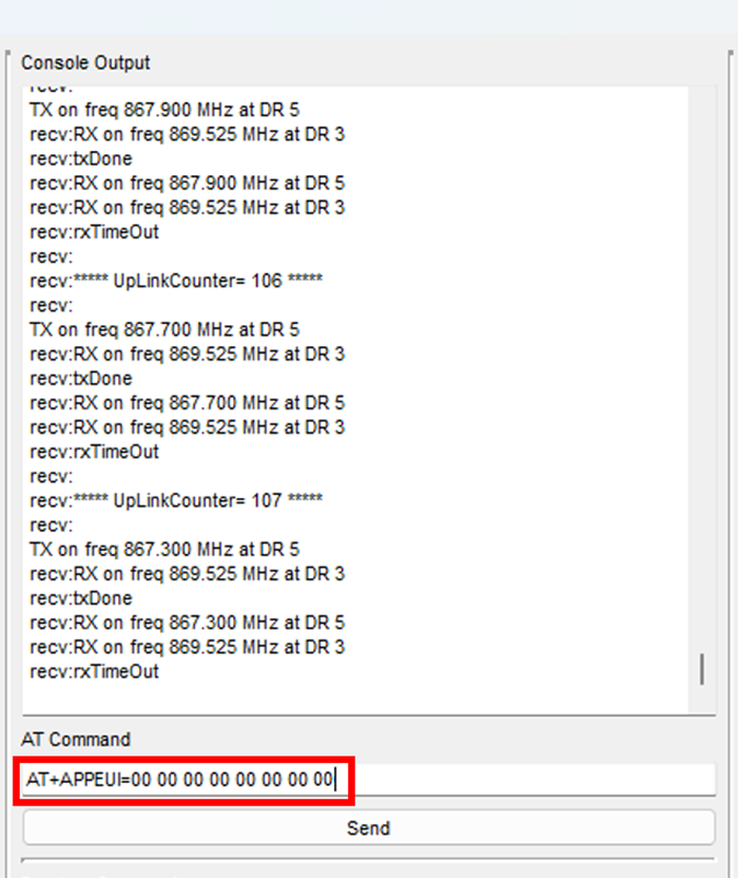 Figure 11: APP EUI configuration