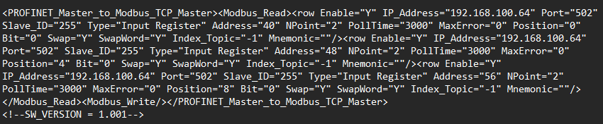 Figure 11: Modbus File