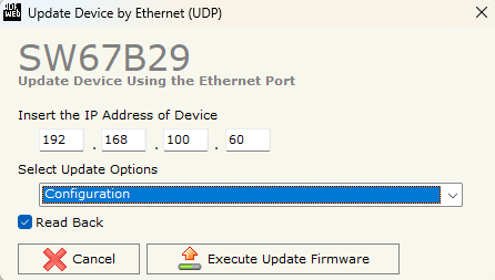 Figure 13: Execute Update Firmware