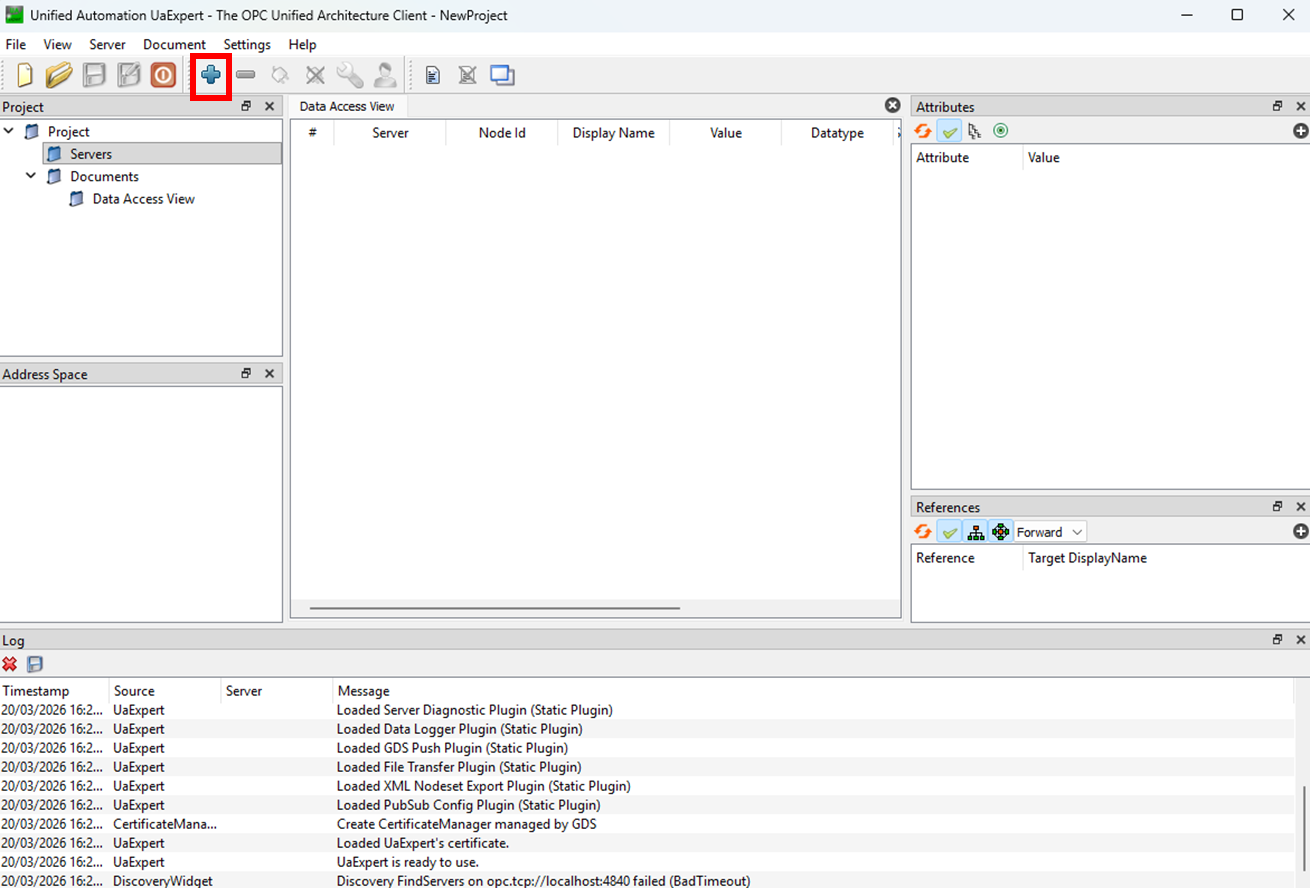 Figure 20: Add server button