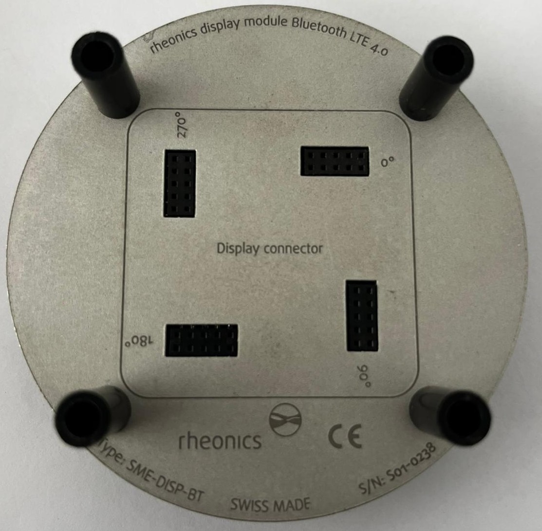 Back of the SME-DISP-BT display module showing the four connector ports labeled 0, 90, 180, and 270 degrees