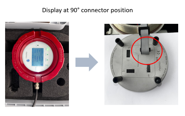 Front view of SME-TRD display at 90 degree connector position