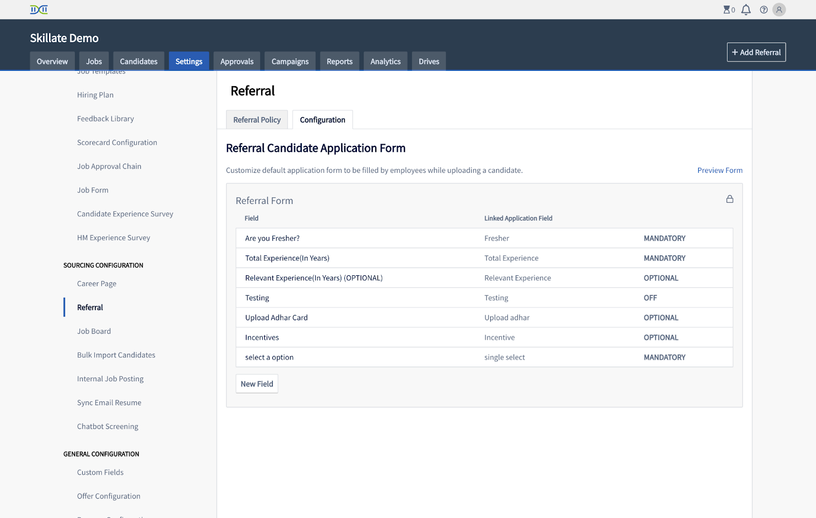 Configuring Candidate Application Form