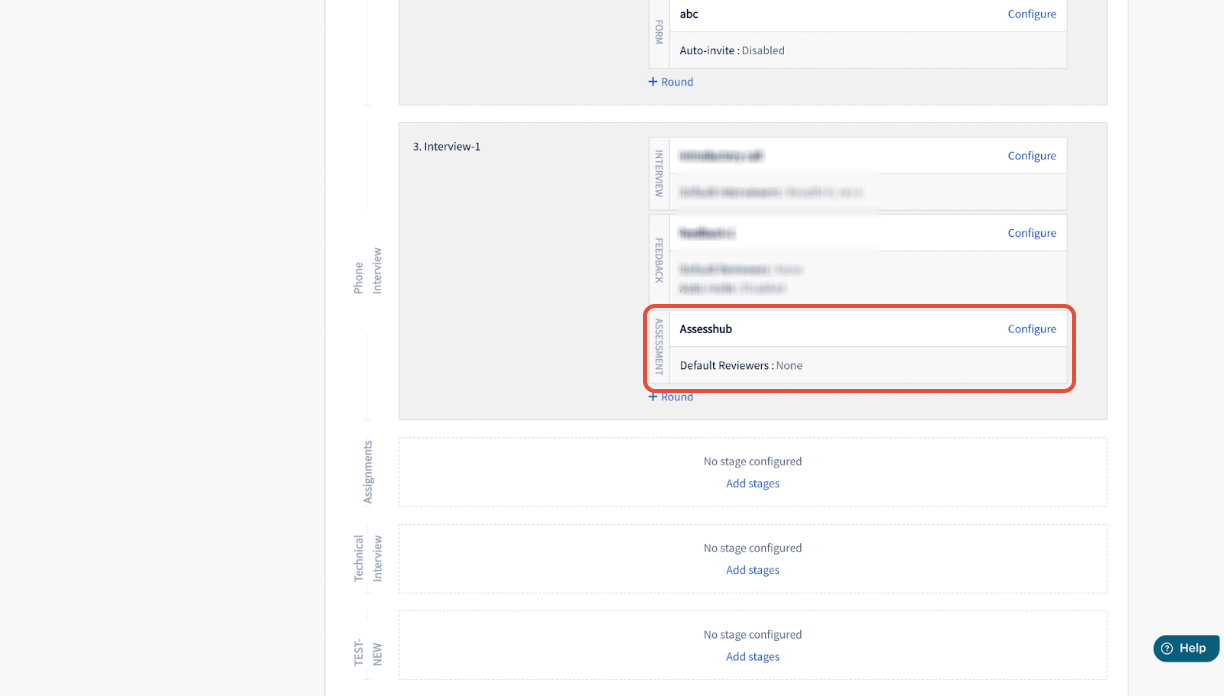 Configure assessment round