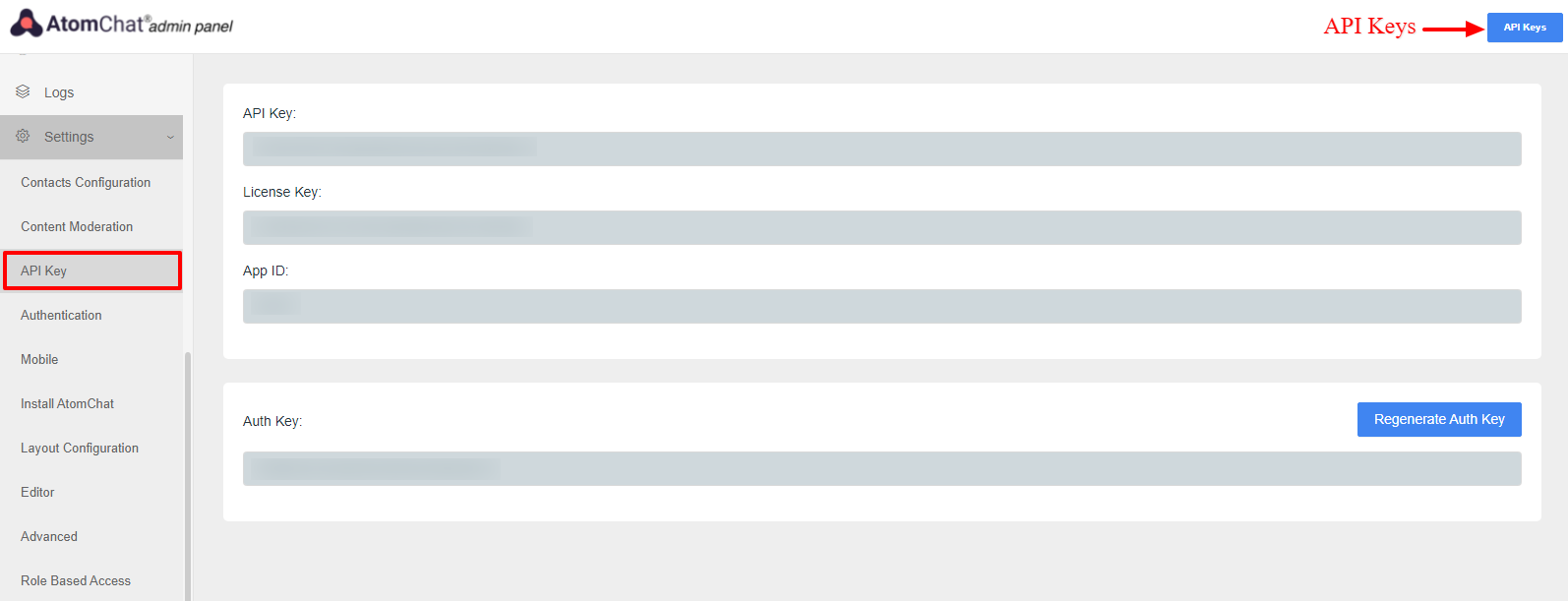 AtomChat Admin Panel