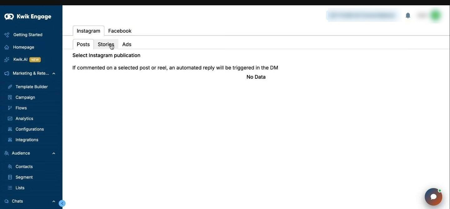 Example: account not yet connected