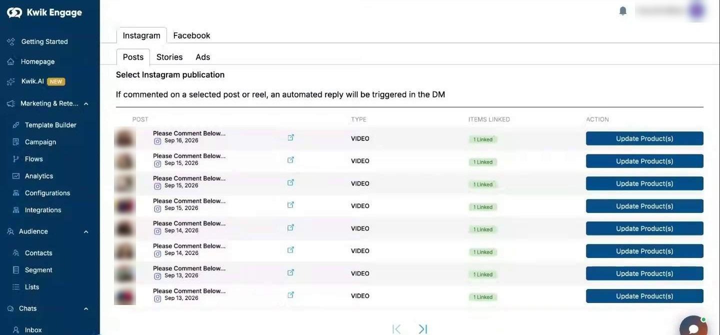 Linked Instagram posts, ready for automation