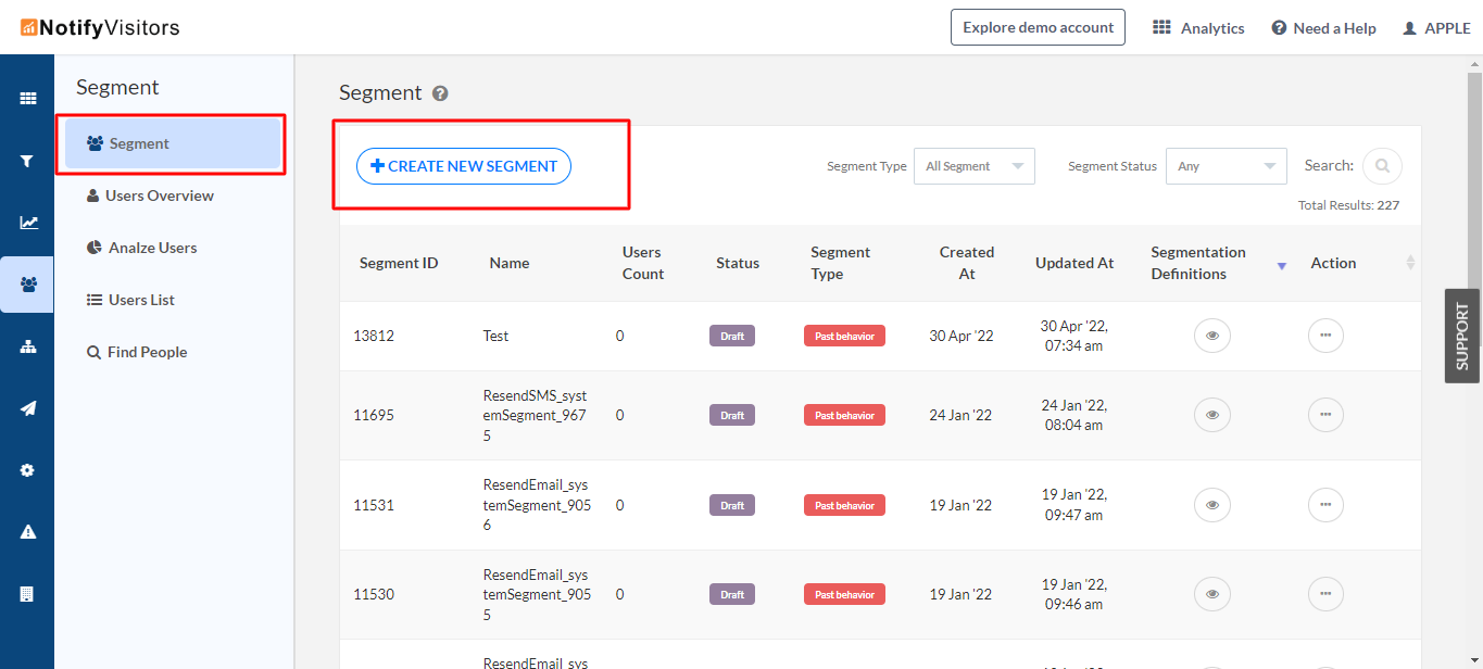 How to create a Segment NotifyVisitors NotifyVisitors