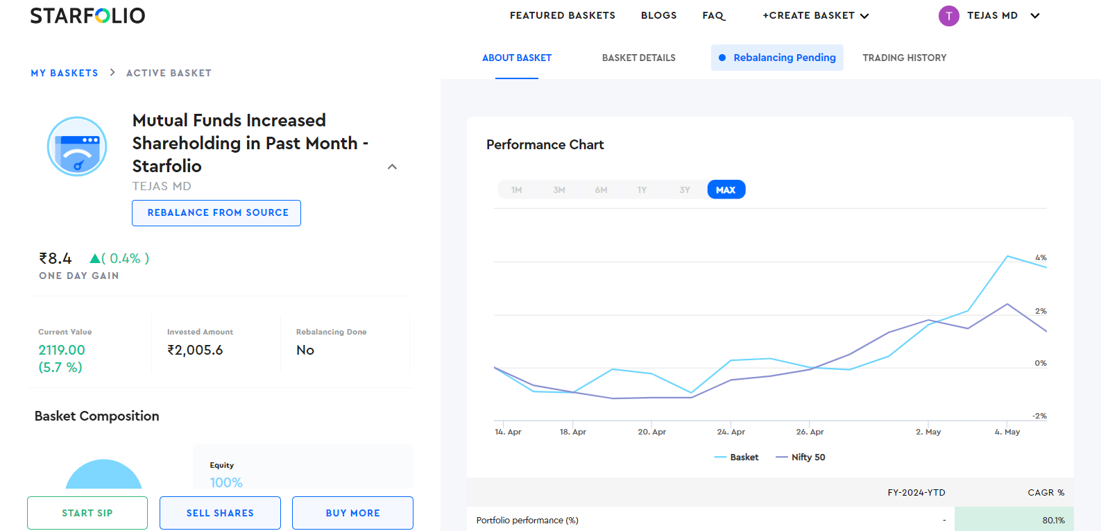 rebalancing pending tab