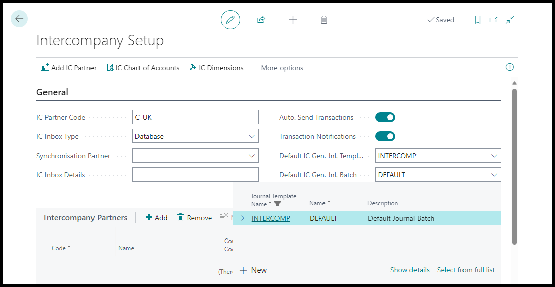 Intercompany Setup