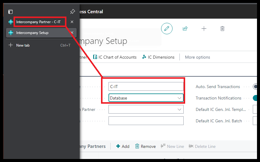Intercompany Setup