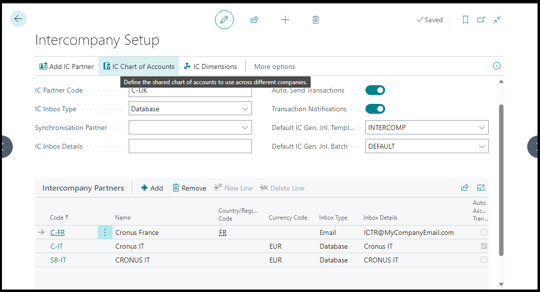 Intercompany Setup