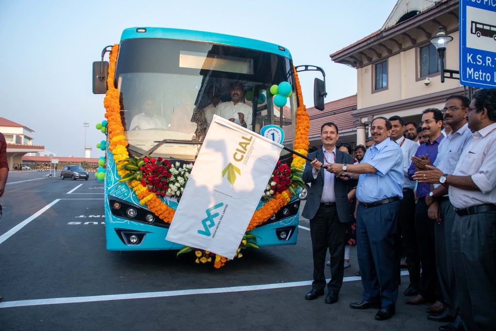 KMRL Launches Kochi Airport Aluva Feeder Bus Service Kochi Metro